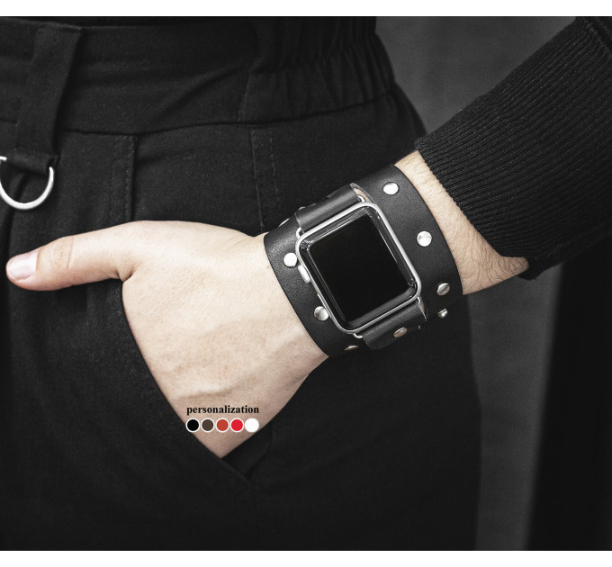 Шкіряний ремінець для Apple Watch серії 3 4 5 6 7 8 9 SE Ultra Ultra 2 38 40 41 42 44 45 49 мм, 1870
