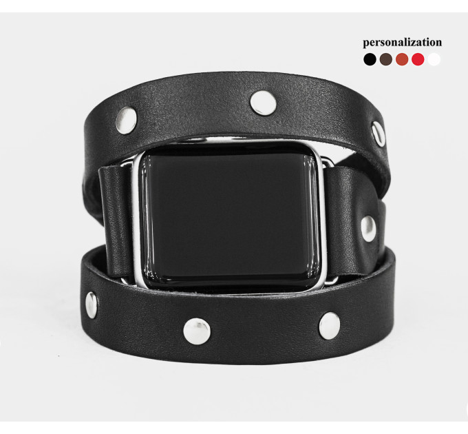 Шкіряний ремінець для Apple Watch серії 3 4 5 6 7 8 9 SE Ultra Ultra 2 38 40 41 42 44 45 49 мм, 1870
