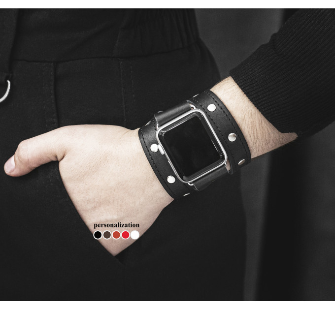 Шкіряний ремінець для Apple Watch серії 3 4 5 6 7 8 9 SE Ultra Ultra 2 38 40 41 42 44 45 49 мм, 1870ст
