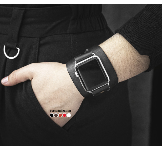 Шкіряний ремінець для Apple Watch серії 3 4 5 6 7 8 9 SE Ultra Ultra 2 38 40 41 42 44 45 49 мм, 1875