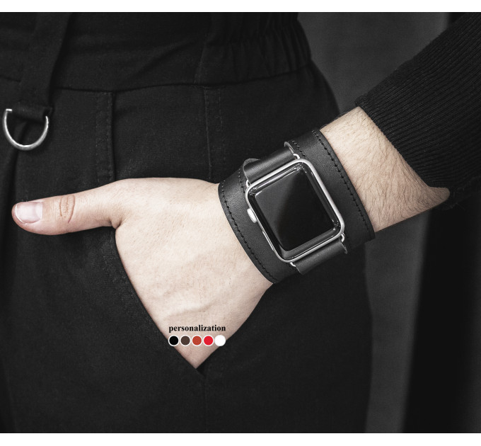 Шкіряний ремінець для Apple Watch серії 3 4 5 6 7 8 9 SE Ultra Ultra 2 38 40 41 42 44 45 49 мм, 1875ст
