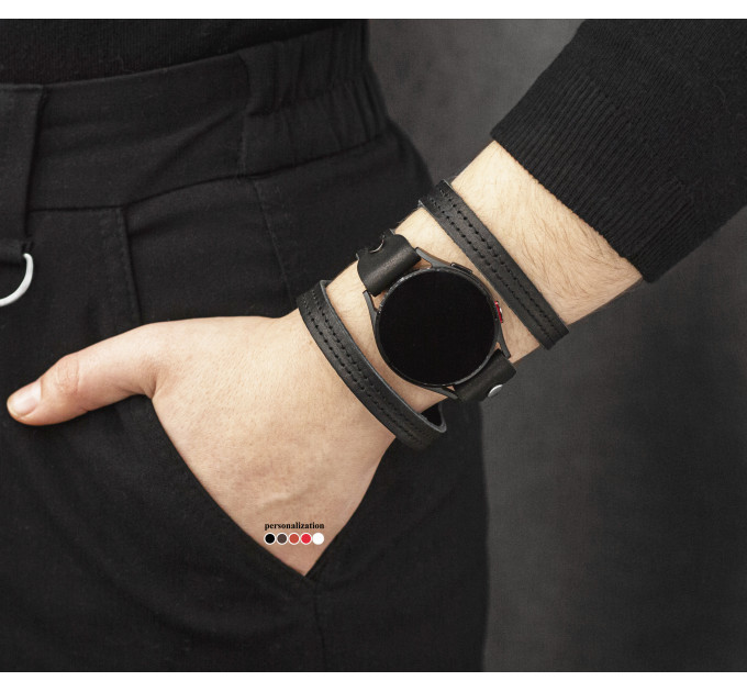 Шкіряний ремінець для Samsung та інших Смарт годинників, 2081ст