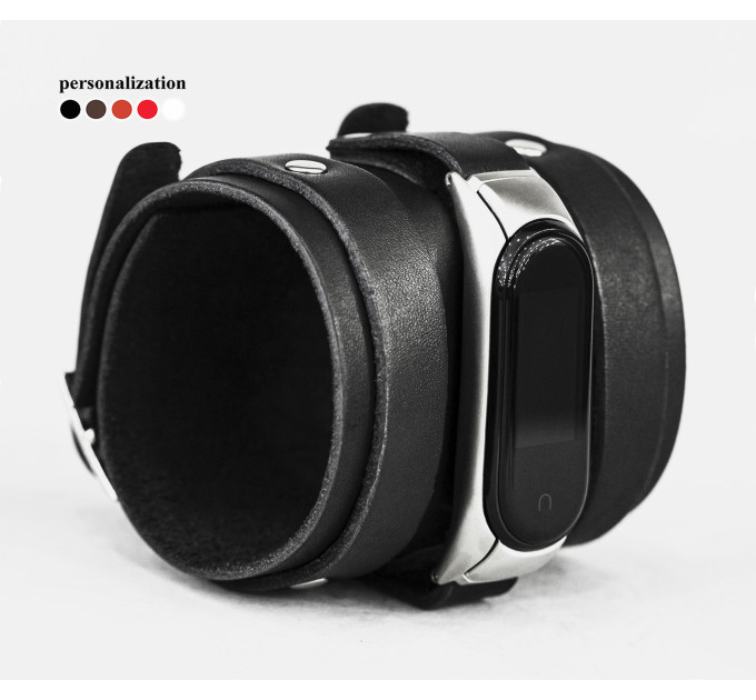 Шкіряний ремінець для Xiaomi Mi Band 3 4 5 6 7 8, 2915