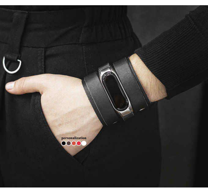 Шкіряний ремінець для Xiaomi Mi Band 3 4 5 6 7 8, 2917