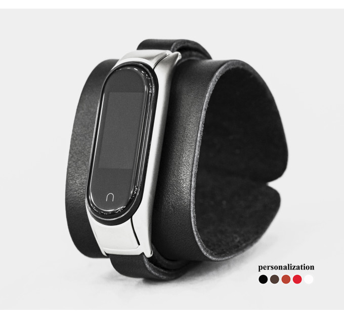 Шкіряний ремінець для Xiaomi Mi Band 3 4 5 6 7 8, 2952