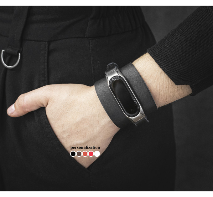 Шкіряний ремінець для Xiaomi Mi Band 3 4 5 6 7 8, 2953