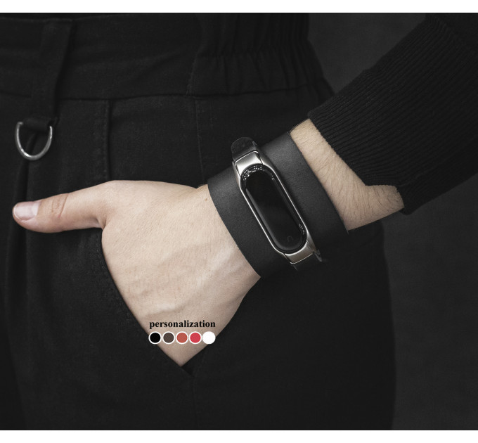 Шкіряний ремінець для Xiaomi Mi Band 3 4 5 6 7 8, 2954