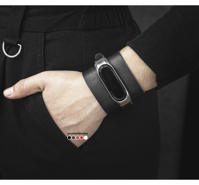 Шкіряний ремінець для Xiaomi Mi Band 3 4 5 6 7 8, 2955