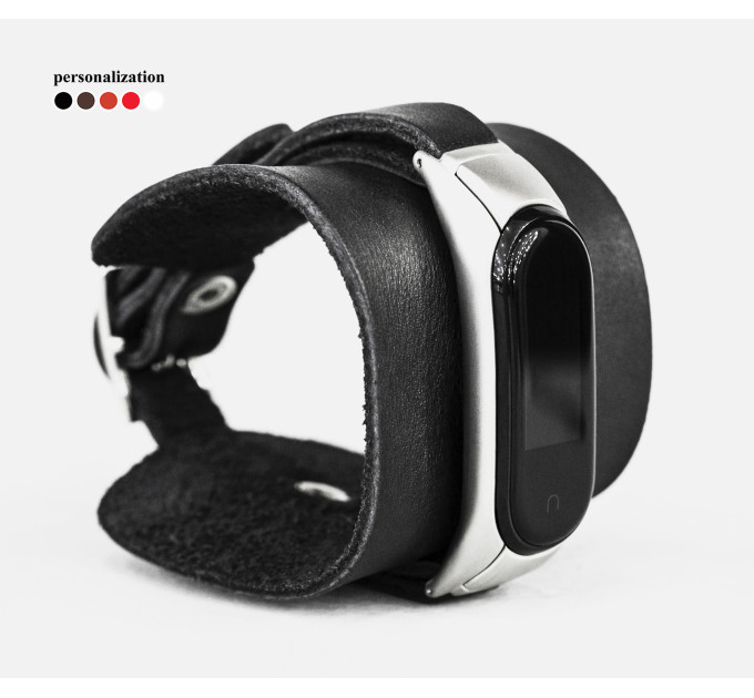 Шкіряний ремінець для Xiaomi Mi Band 3 4 5 6 7 8, 2955