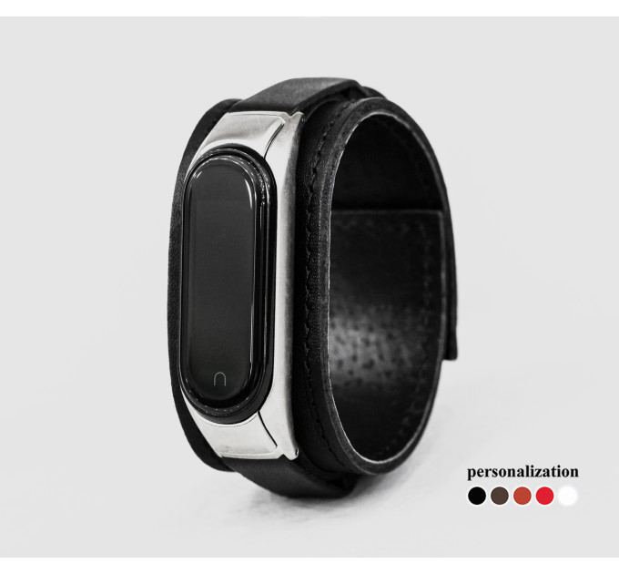 Шкіряний ремінець для Xiaomi Mi Band 3 4 5 6 7 8, 2956ст