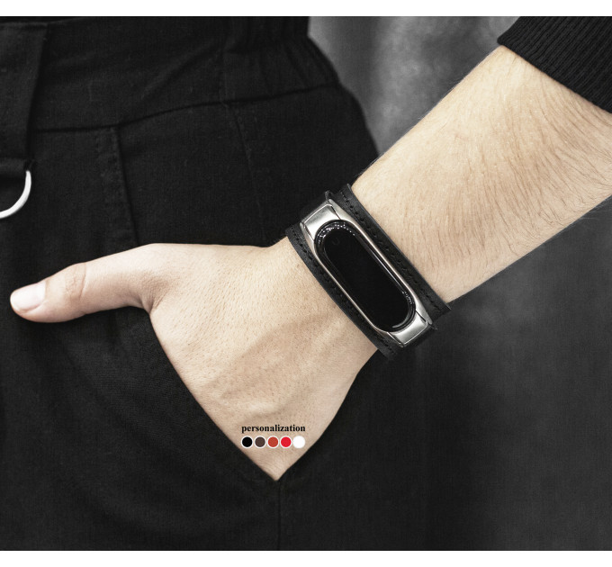 Шкіряний ремінець для Xiaomi Mi Band 3 4 5 6 7 8, 2956ст