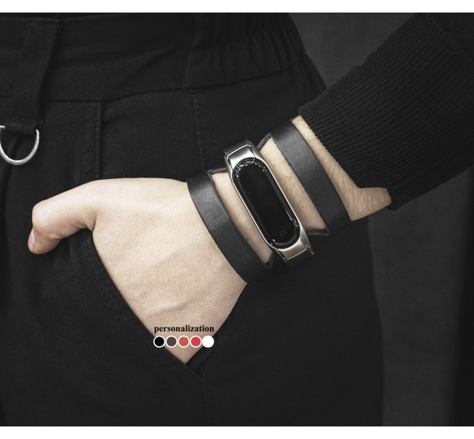 Шкіряний ремінець для Xiaomi Mi Band 3 4 5 6 7 8, 2962