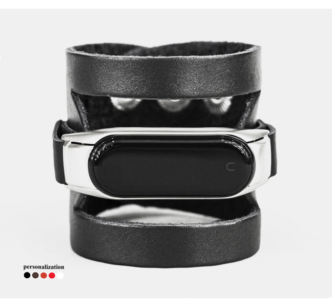 Шкіряний ремінець для Xiaomi Mi Band 3 4 5 6 7 8, 2962