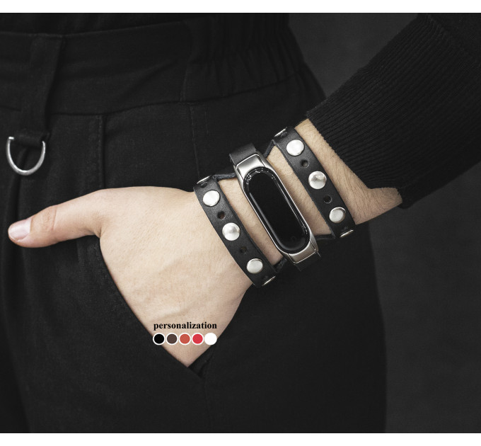 Шкіряний ремінець для Xiaomi Mi Band 3 4 5 6 7 8, 2965