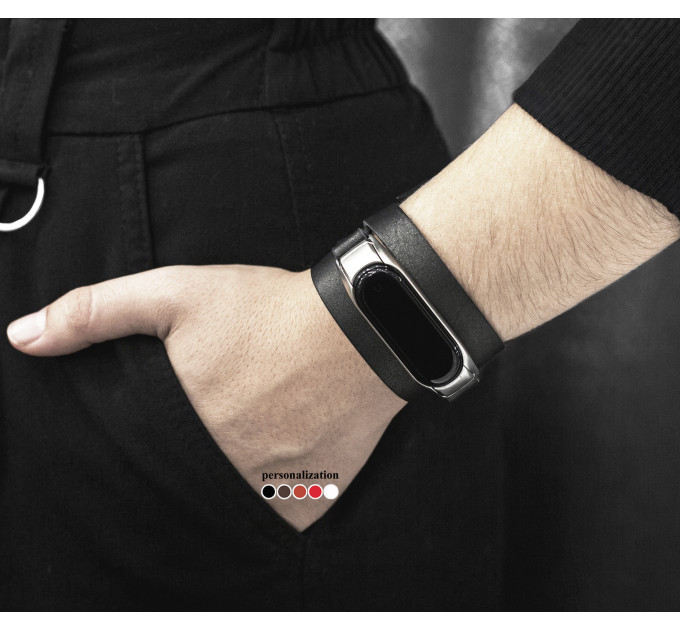 Шкіряний ремінець для Xiaomi Mi Band 3 4 5 6 7 8, 2970
