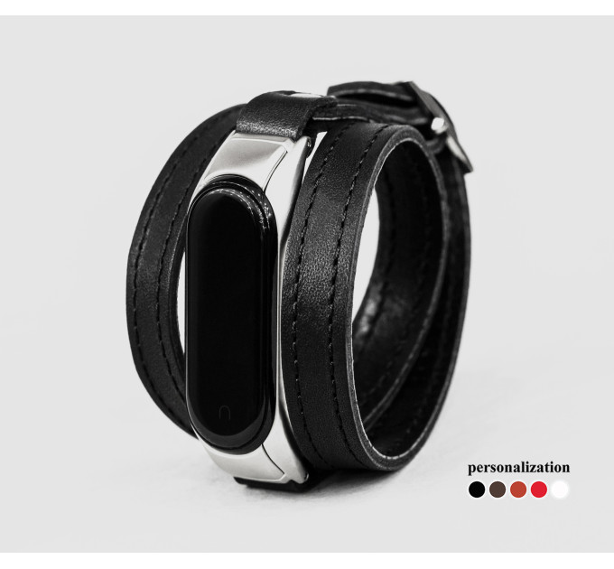Шкіряний ремінець для Xiaomi Mi Band 3 4 5 6 7 8, 2970ст