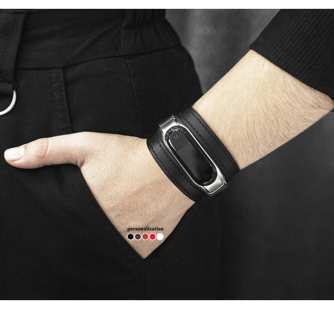 Шкіряний ремінець для Xiaomi Mi Band 3 4 5 6 7 8, 2970ст