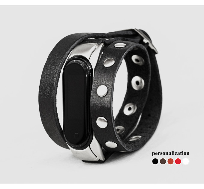 Шкіряний ремінець для Xiaomi Mi Band 3 4 5 6 7 8, 2971