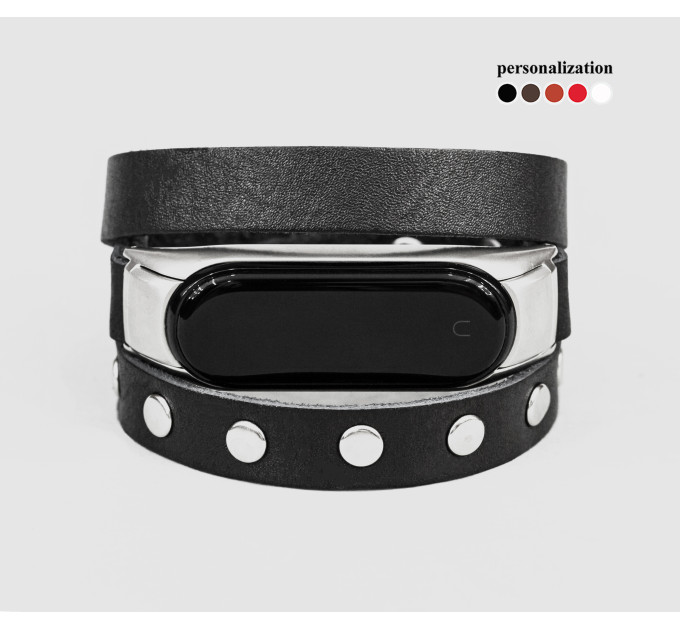 Шкіряний ремінець для Xiaomi Mi Band 3 4 5 6 7 8, 2971