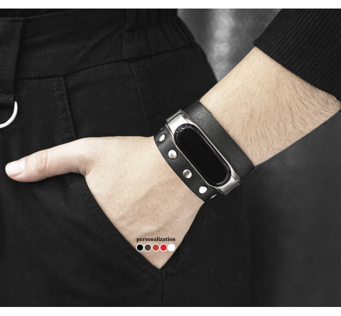 Шкіряний ремінець для Xiaomi Mi Band 3 4 5 6 7 8, 2971
