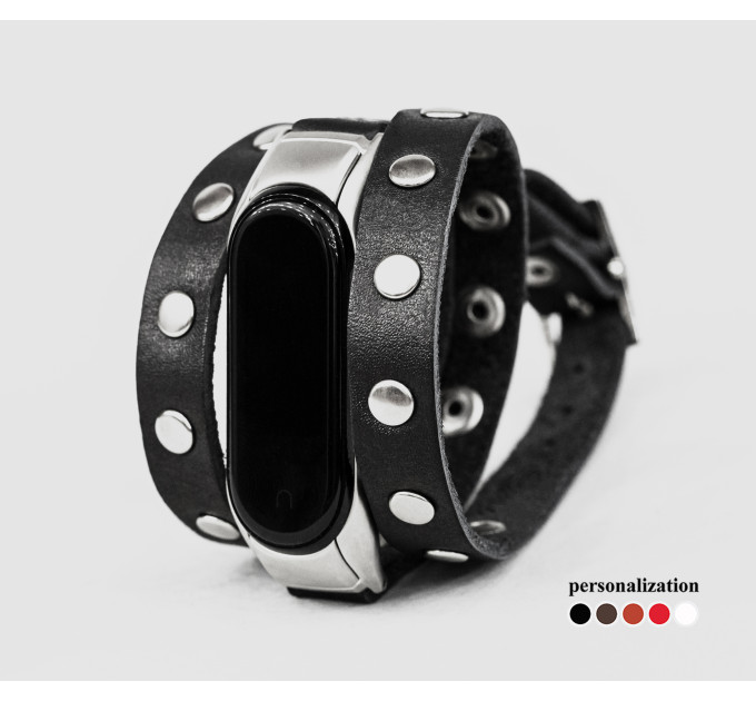 Шкіряний ремінець для Xiaomi Mi Band 3 4 5 6 7 8, 2972