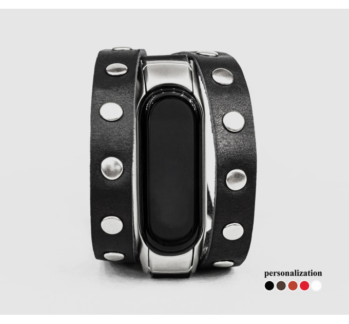 Шкіряний ремінець для Xiaomi Mi Band 3 4 5 6 7 8, 2972