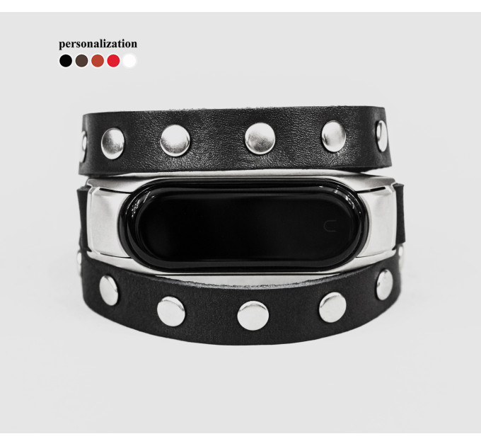 Шкіряний ремінець для Xiaomi Mi Band 3 4 5 6 7 8, 2972