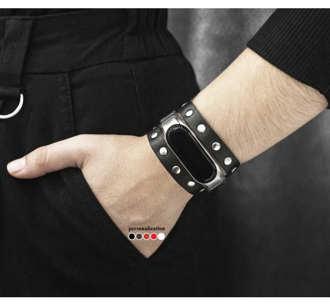 Шкіряний ремінець для Xiaomi Mi Band 3 4 5 6 7 8, 2972