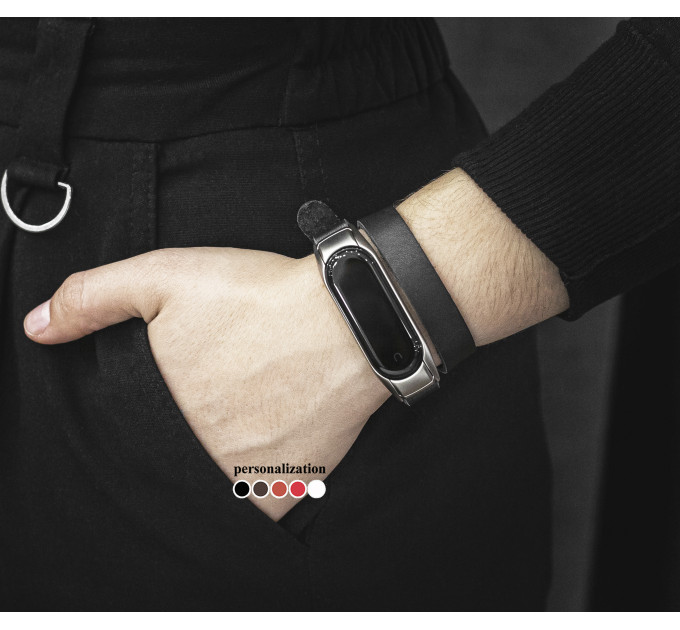 Шкіряний ремінець для Xiaomi Mi Band 3 4 5 6 7 8, 2981