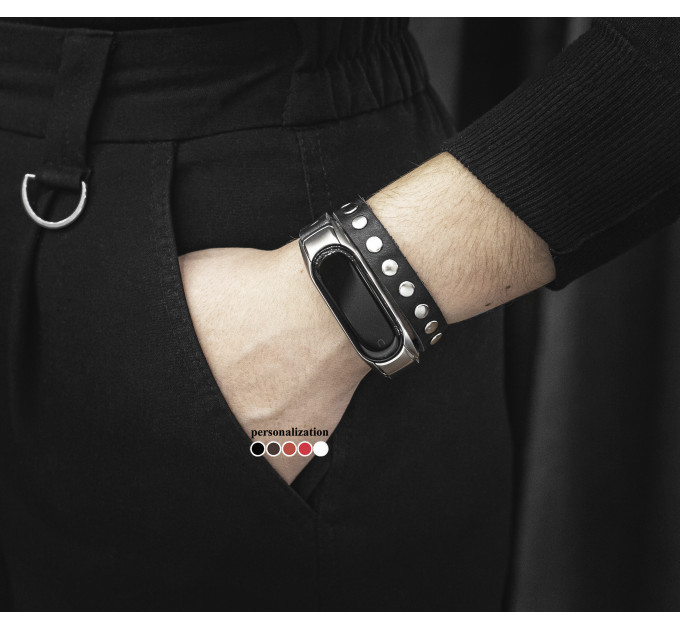 Шкіряний ремінець для Xiaomi Mi Band 3 4 5 6 7 8, 2982