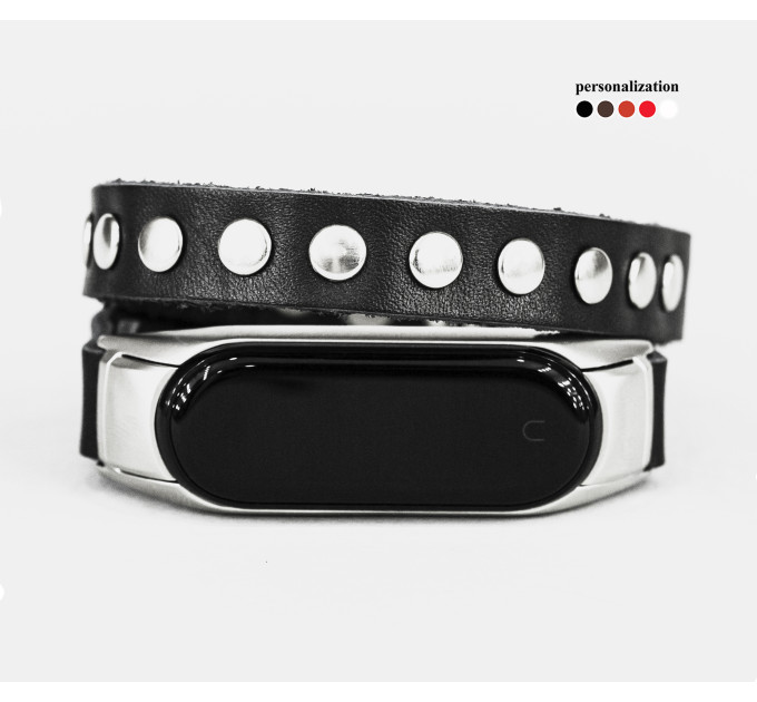 Шкіряний ремінець для Xiaomi Mi Band 3 4 5 6 7 8, 2982