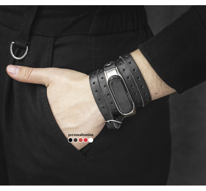 Шкіряний ремінець для Xiaomi Mi Band 3 4 5 6 7 8, 2983