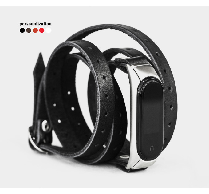 Шкіряний ремінець для Xiaomi Mi Band 3 4 5 6 7 8, 2983