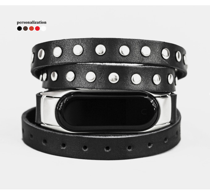 Шкіряний ремінець для Xiaomi Mi Band 3 4 5 6 7 8, 2984