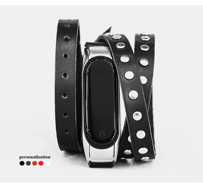 Шкіряний ремінець для Xiaomi Mi Band 3 4 5 6 7 8, 2984