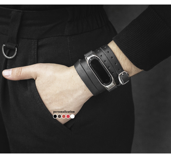 Шкіряний ремінець для Xiaomi Mi Band 3 4 5 6 7 8, 2985