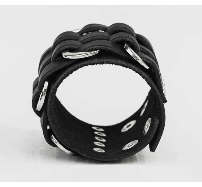 Широкий шкіряний браслет, код 3028