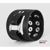 Широкий шкіряний браслет, код 3029