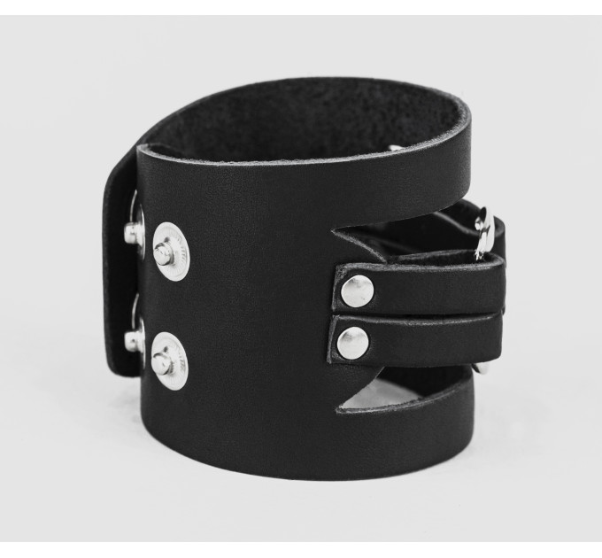 Широкий шкіряний браслет, код 3029