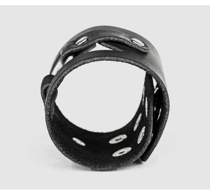 Широкий шкіряний браслет, код 3035