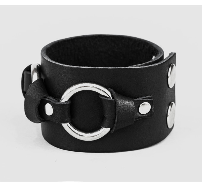 Широкий шкіряний браслет, код 3074