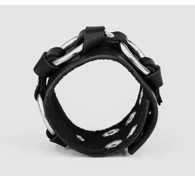 Широкий шкіряний браслет, код 3074