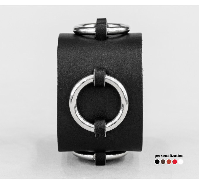 Широкий шкіряний браслет, код 3084