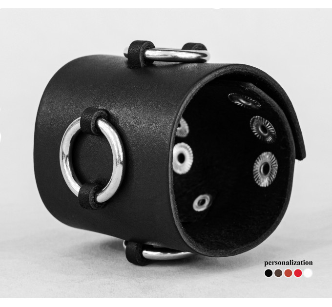 Широкий шкіряний браслет, код 3085