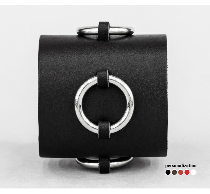 Широкий шкіряний браслет, код 3085