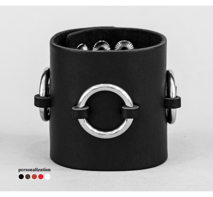 Широкий шкіряний браслет, код 3085