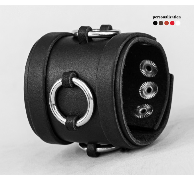 Широкий шкіряний браслет, код 3086