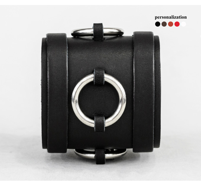 Широкий шкіряний браслет, код 3086