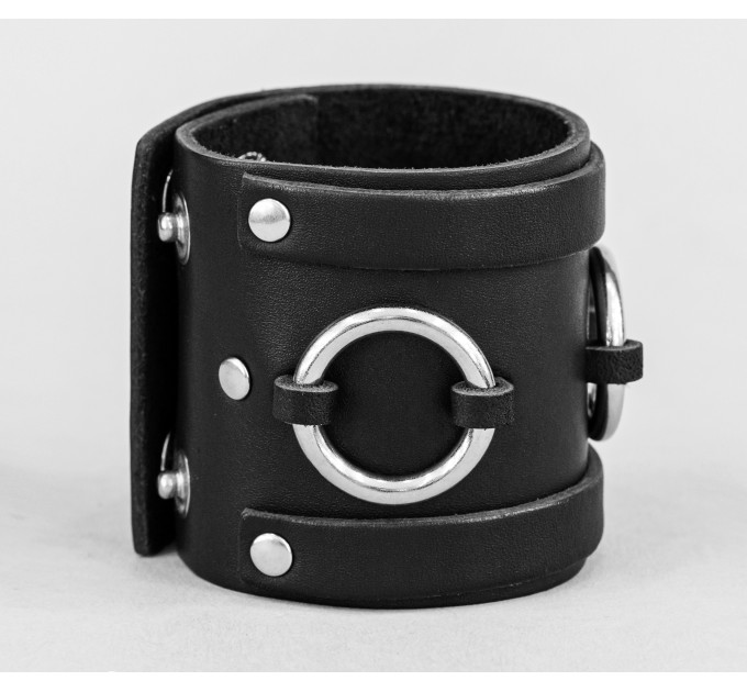 Широкий шкіряний браслет, код 3086