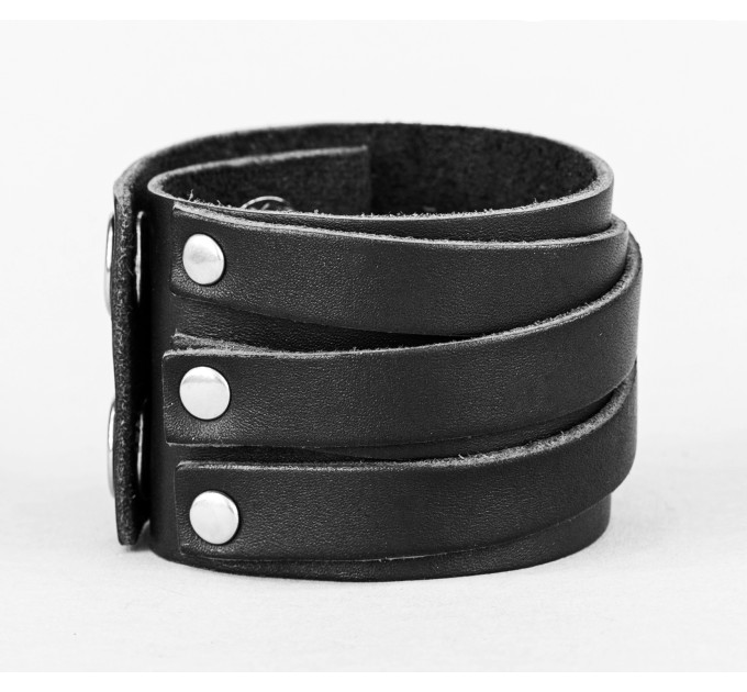 Широкий шкіряний браслет, код 3093